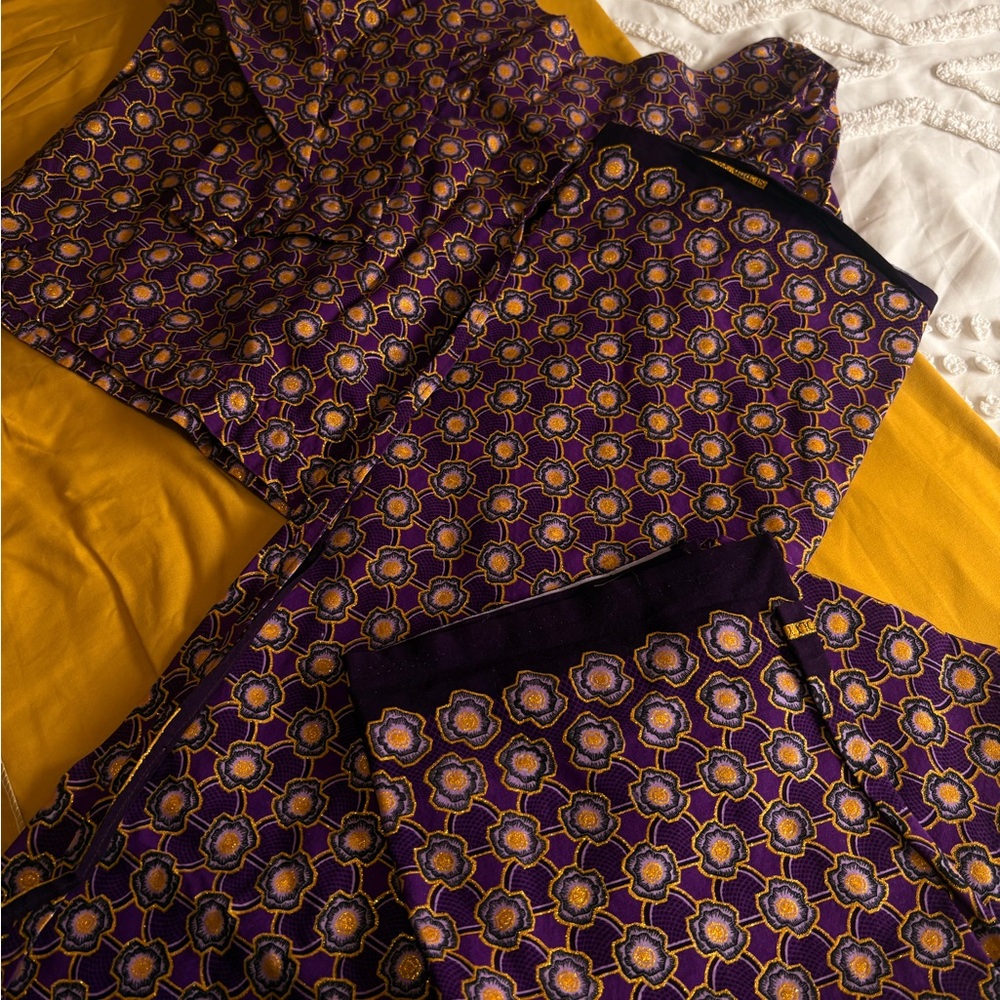 African Elegant Purple and Gold 3 set